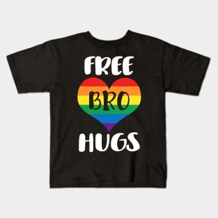 Free Bro Hugs - White Text Kids T-Shirt